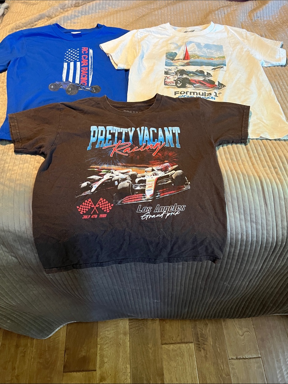 Pretty Vacant Racing Kids T-Shirt - Black Graphic Race Car Design (3 pack) M